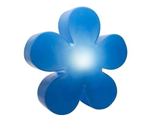 8 seasons design Shining Flower Deko-Lampe Blume Ø 40cm (Blau), E27 Fassung inkl. Leuchtmittel in warmweiß, als Indoor- & Outdoor Deko, Kinderzimmer, Nachttischlampe