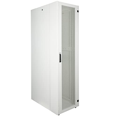 CableMarkt - Rackschrank 47HE 19” weiß stehend mit perforierter Tür 600 x 1000 x 2202 mm