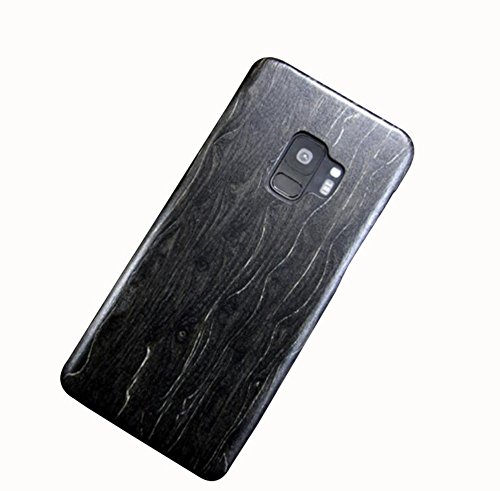 qichenlu Kugelsicher Aramidkern Schwarzes Eisholz Echtholz Hülle Backcover für S9,Hülle für S9,FSC zert. Holz Handyschale Ultra Slim Wood Case für Samsung Galaxy S9