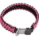 Sprenger Hundehalsband aus stabilem Paracord Nylon mit Edelstahl Clic Lock Verschluss I Wasserabweisende Halskette, reflektierend, langlebig 50 cm, pink