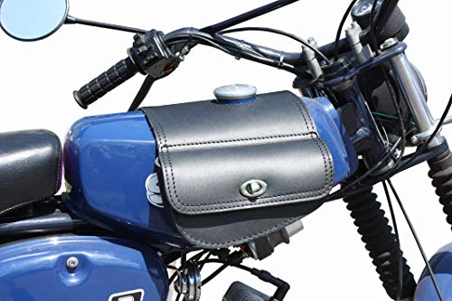 Leder Tanktasche mit Schnellverschluss Tankrucksack Tasche Packtasche Schwarz für Simson S50 S51 S70