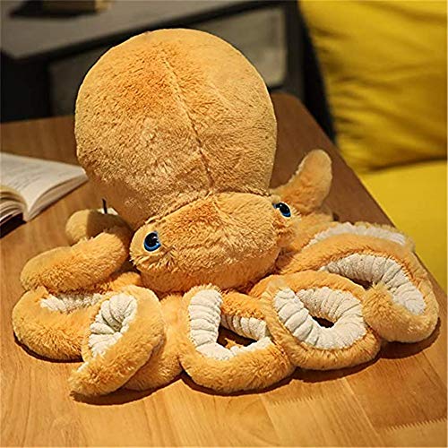 Krake Plüschtier Octopus Plüsch Puppe Spielzeug Große Geformt Cuddly Kuscheltier Oktopus Geburtstag Geschenke (Braun,65cm)