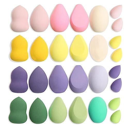 JUNELIONY 4 Stück Make-Up-Mixer, Beauty-Schwamm, Kosmetischer Puff-Make-Up-Schwamm für Puder-Grundierung, Beauty-Tool, Make-Up