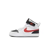 Nike Unisex Kinder Court Borough Mid 2 Sneaker, White University Red Black, 30 EU