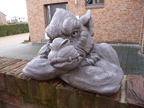 Gartenfigur Gargoyle Figur Steinfigur für Garten Deko Teich Fantasiefigur Torwächter