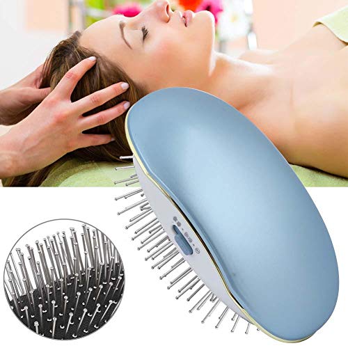Elektrischer Massagekamm Ionen Haarbürste Kopfhaut Massage mit Negative Ionen und Vibrationstherapie, antistatisch magnetische Straightener Brush für Haarwachstum Haarverdickung (Blau)