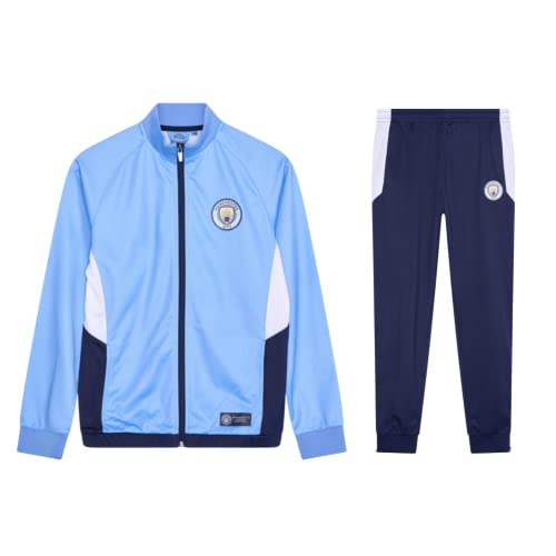 Manchester City Offizieller Trainingsanzug für Kinder - Saison 22/23 - Size 116/6 Jähre - Langarm Man City Trainingsjacke und Jogginghose - Jacke und Hose für Fussball Training - Man City Tracksuit