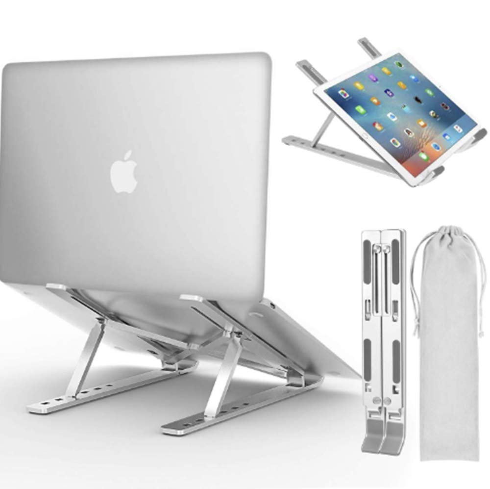 Laptopständer, tragbarer Laptop-Schreibtischhalter, 6-fach verstellbarer Notebook-Riserhalter, belüfteter Computerständer aus Aluminium für iPad und Dell HP, Samsung, Lenovo,