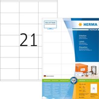 HERMA Premium - Permanent selbstklebende, matte laminierte Papieretiketten - weiß - 70 x 41 mm - 4200 Etikett(en) (200 Bogen x 21) (4634)