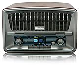 Roadstar HRA-270CD+BT Tragbares CD-Radio Vintage Digital Dab/Dab+/FM, CD-MP3-Player, Bluetooth, USB, Stereo, AUX-IN, LCD-Display, Fernbedienung, Kopfhöreranschluss, Alarm, Holz