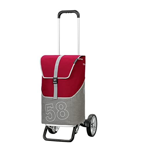 Andersen Shopper Alu Star höhenverstellbar mit Rad Ø 20 cm und 46 Liter Tasche Filip mit Kühlfach rot