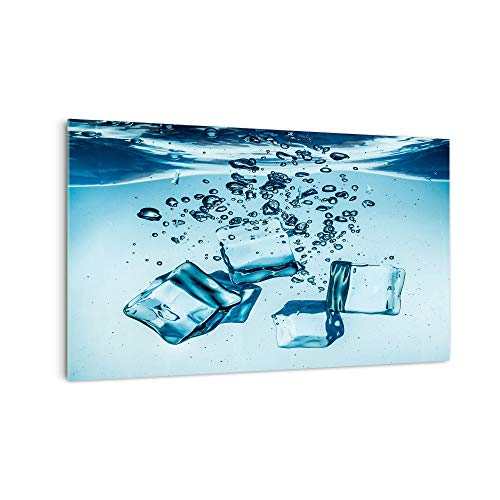 DekoGlas Küchenrückwand 'Eiswürfel im Wasser' in div. Größen, Glas-Rückwand, Wandpaneele, Spritzschutz & Fliesenspiegel