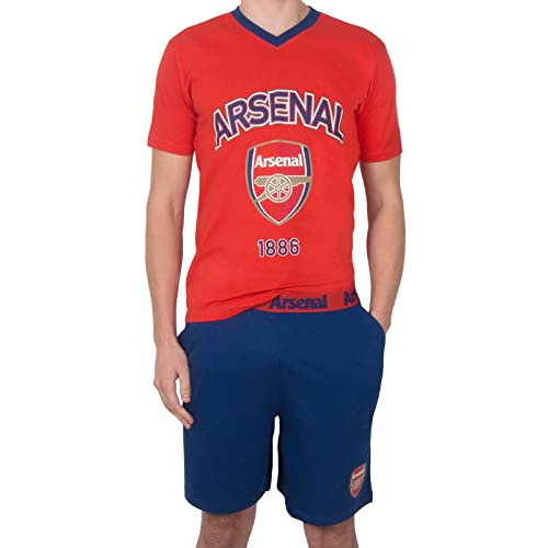 Arsenal FC - Herren Schlafanzug-Shorty - Offizielles Merchandise - Rot mit Wappen - L