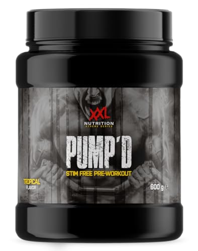 XXL Nutrition - Pump'd - Pump Booster, Pre workout, ohne Koffein und Kreatin - Tropische Früchte - 600 Gramm