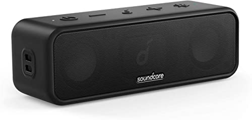 Soundcore 3 Bluetooth Lautsprecher mit Stereo-Sound, Audiotreiber mit Titan-Membran, PartyCast, BassUp, 24 Stunden Akku, IPX7 Wasserschutz, individueller EQ, für Zuhause, Draußen, Strand, Garten