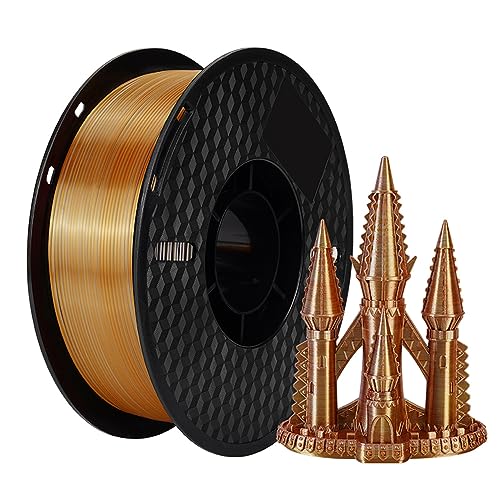 KOCAN 3D-Filament,PLA-Filament für 3D-Drucker, 1 kg, 1,75 mm, dreifarbig, Seide, PLA-Filament, 3D-Druckmaterial, abbaubar, umweltfreundlich, Spule, Maßgenauigkeit +/- 0,03 mm, Standard, 1 Rolle –