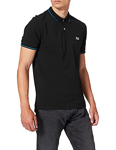 Lee Herren T-Shirt Pique Polo, Schwarz (Black 01), Large