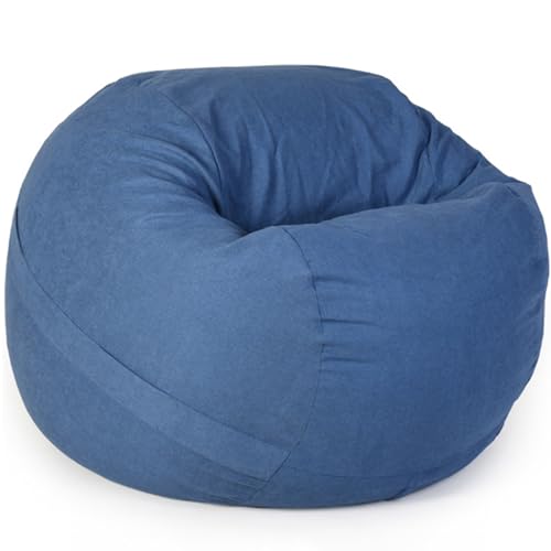 Sitzsack Abdeckung aus Premium-SHU-Samt-Baumwolle (ohne Füllstoff), Sitzsackhülle Lazy Lounger Sitzsack Stuhl Sofabezug für Kinder und Erwachsene,Dark Blue,3Ft