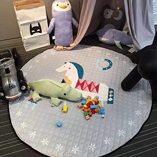 JameStyle26 Kinder Krabbeldecke Spielmatte Aufräumsack Spieldecke Teppich Kinderzimmer Kinderteppich Matte Teppich (Pferd)