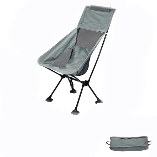 BABANI Camping Stuhl Campingstuhl Kleines Packmaß Campingstuhl Faltbar Ultraleicht Klappstuhl Faltstuhl Chair Klappbar (grau-groß)