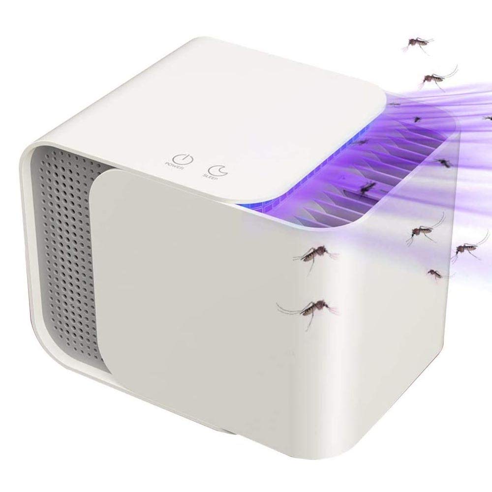 BAKAJI Elektrisches Moskitonetz mit Ventilator, UV-Licht, LED, attraktiv, Insektenvernichter, modernes Design, Anti-Mücken, Fliegen, Insekten, Leistung 12 W, Größe 15 x 20 cm