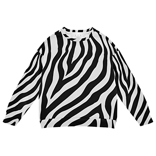 Linomo Kids Sweatshirt Tier Zebra Druck Langarmshirts Kinder Langarm Tops Rundhals T-Shirt Pullover für Jungen Mädchen