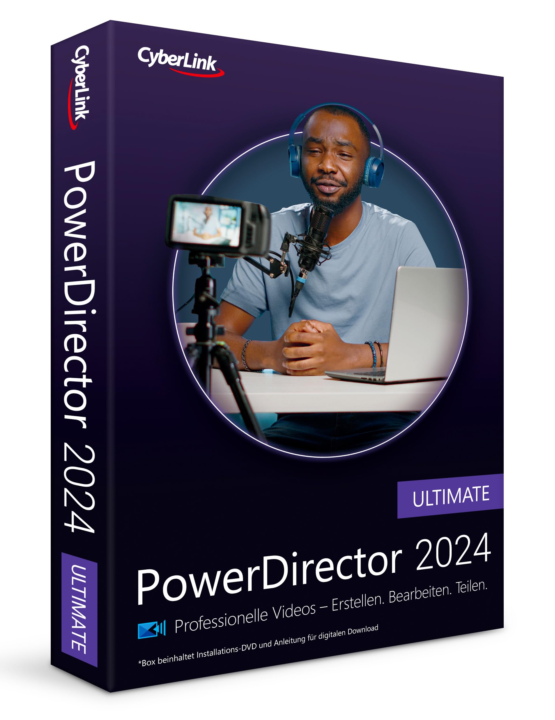 CyberLink PowerDirector 2024 Ultimate | Professionelles Videobearbeitungsprogramm für PC mit Greenscreen und tausenden Effekten | Fotoshow | Für jede Filmproduktion | Screen Recorder | Windows [Box]