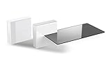 Meliconi 480522 Ghost Cubes Shelf White Stapelbare Kabelkanal mit Regalen aus Glas weiß