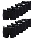 HEAD Herren Boxershorts Cotton Stretch 891003001 12er Pack, Farbe:Schwarz, Wäschegröße:S, Menge:12er Pack (6X 2er Pack), Artikel:-200 Black
