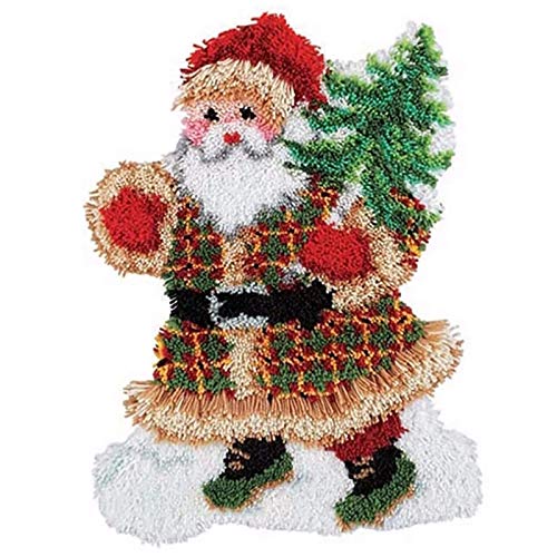 SKTWOE DIY Knüpfkissen Weihnachten Kissenbezug Knüpfen Bastelset Erwachsene knüpfen Teppich Latch Hook Kit,A
