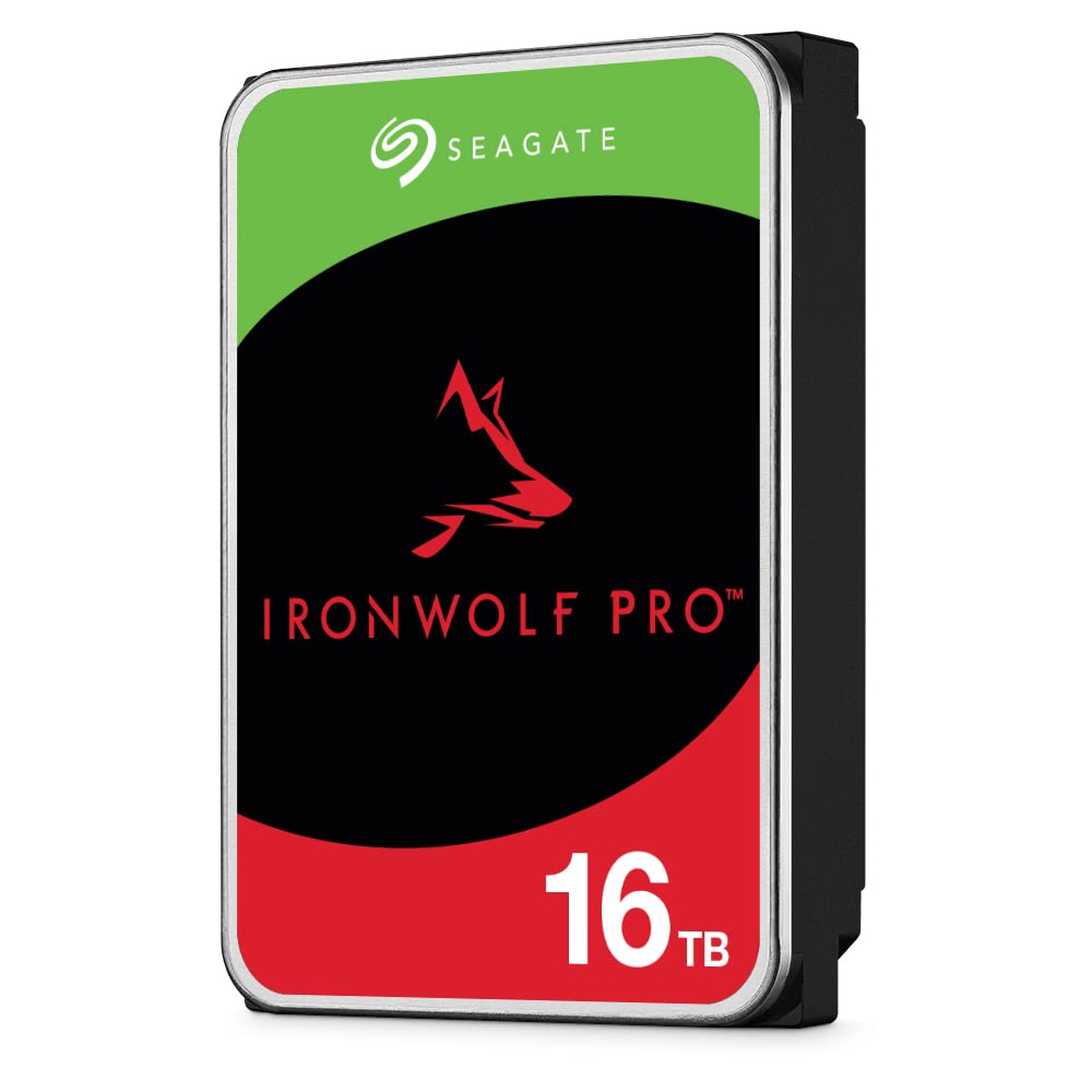 Seagate IronWolf Pro, NAS interne Festplatte 16TB HDD, 3.5 Zoll, 7200 U/Min, CMR, 256 MB Cache, SATA 6GB/s, silber, inkl. 3 Jahre Rescue Service, ST16000NE000