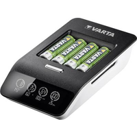 Varta LCD ULTRA FAST CHARGER+ - 0,25 Std. Batterieladegerät - (für 4xAA/AAA) + AC-Netzteil + Kfz-Netzteil 4 x AA-Typ - NiMH - 2100 mAh (57685101441)
