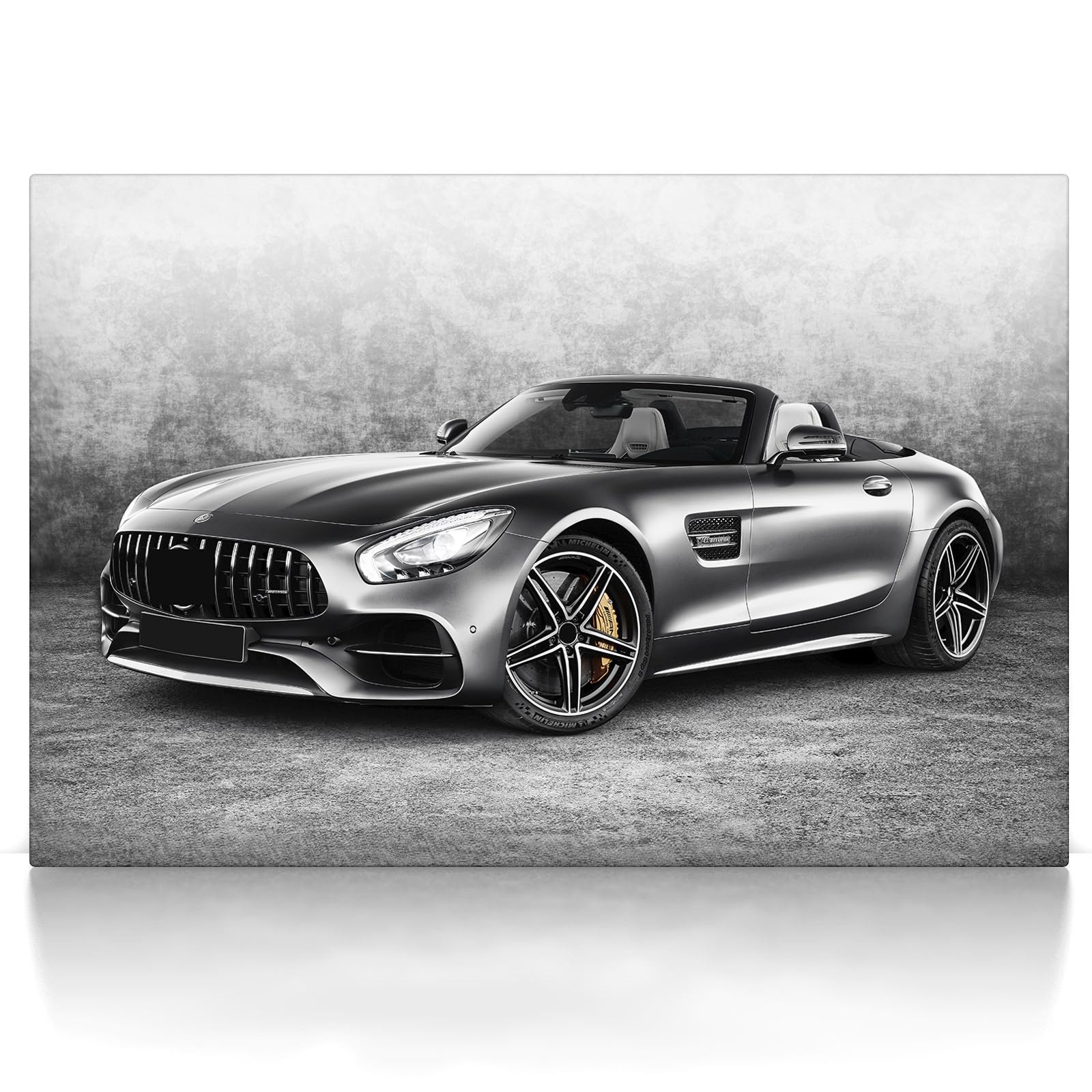 AMG GT Roadster - Leinwand Bild - Wandbild XXL Kunst Druck Bilder Modern, kompatibel mit Mercedes (60 x 40 cm, Leinwand auf Keilrahmen)