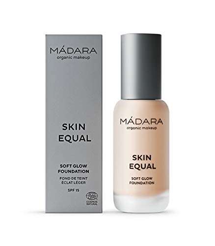 MÁDARA Organic Skincare | Skin Equal Soft Glow Foundation SPF15#20 IVORY - 30ml, Leichte Mineralfoundation, Longwear, Natürlich strahlendes Hautfinish und regulierbare Deckkraft, Vegan