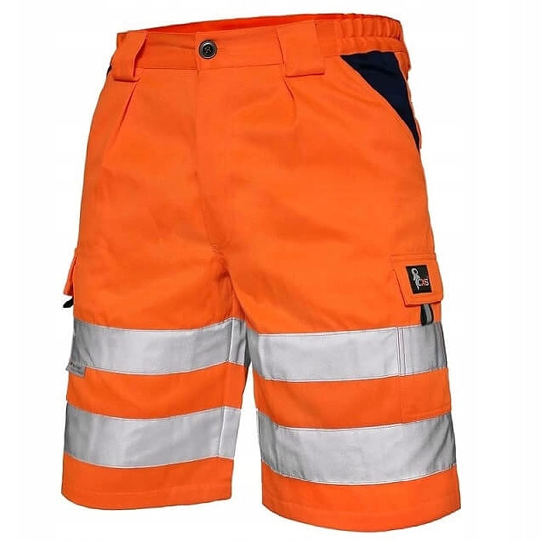 CXS Arbeitsshorts Norwich high Visible, Warnschutz Shorts Visible, Kurze Arbeitshose in Signalfarbe, Kurze Warnschutzhose mit Reflektionsstreifen, Orange, 60