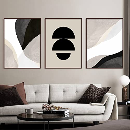 Minimalistischer Posterdruck Schwarz Beige Geometrische Wand Bilder Abstrakte Leinwand Gemälde Zeitgenössisches Bild Für Wohnzimmer Wohnkultur 40x60cmx3 Ungerahmt