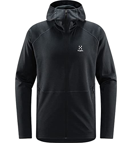 Haglöfs M Skuta Hood Schwarz - Atmungsaktiver Warmer Herren Midlayer, Größe M - Farbe True Black