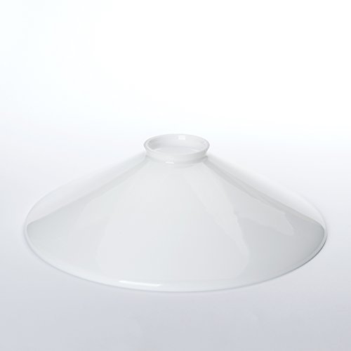 Lampenschirm Glasschirm Schusterschirm weiß glänzend viele Größen mit Rand f.E27 Glas 20cm 25cm 30cm opal Schirm Leuchtenglas (250mm)