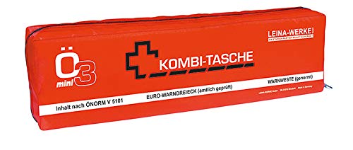 LEINAWERKE 33062 Mini-Kombitasche ÖNORM Ö3 Mini schwarz - weiß/rot, mit Klett, 5 Stk.