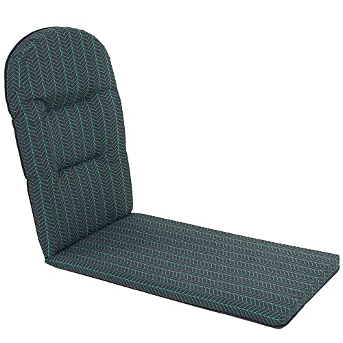 PATIO Liegenauflage Galaxy Plus 162 x 49 x 4/8 cm Liegestuhlauflage Stuhlauflage Sesselauflage Klappsessel Gartenmöbel Hochlehner profilierte Kopfstütze gesteppt geometrisches Muster anthrazit grün