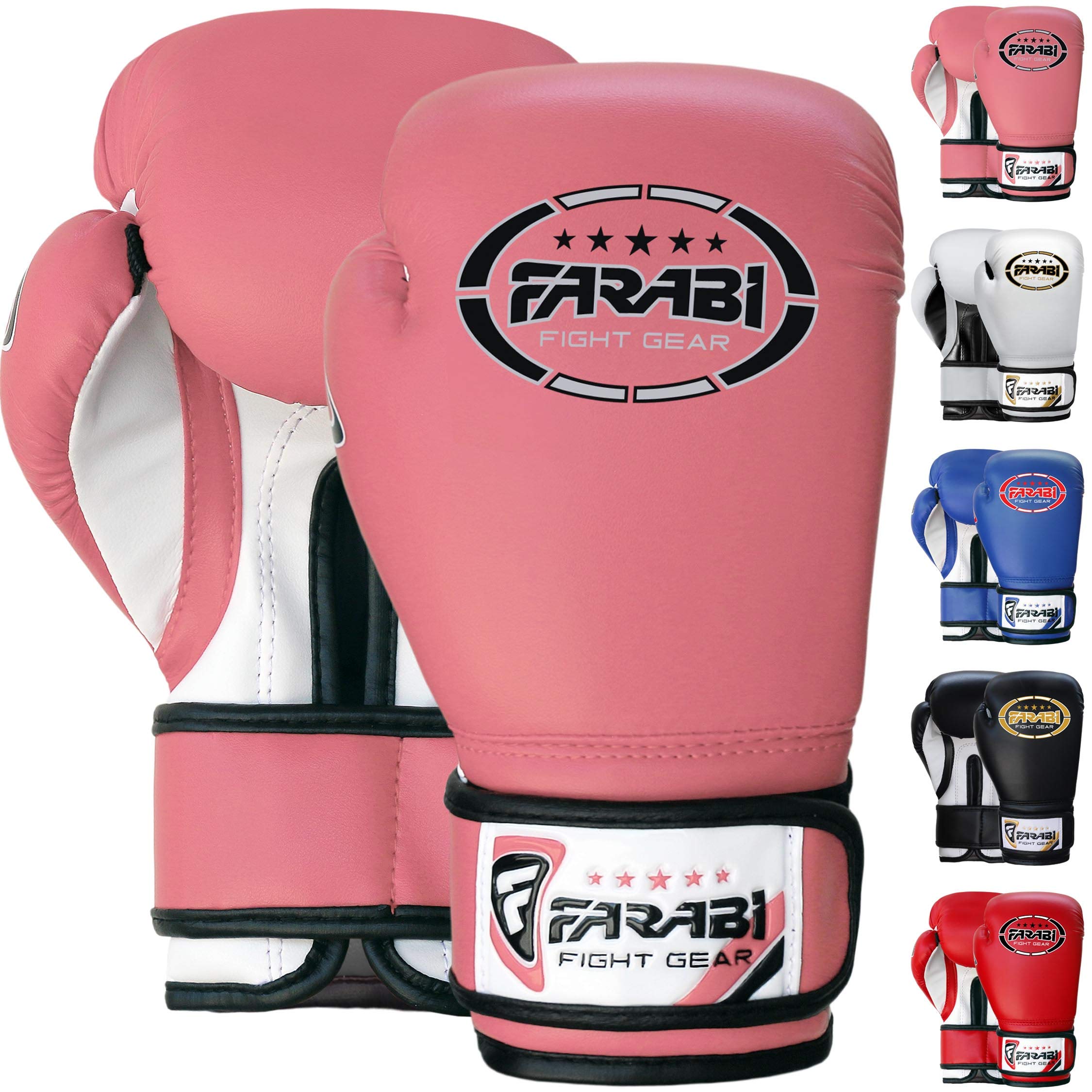 Farabi Sports 4 oz 6 oz 8 oz Boxhandschuhe Kinder Box Handschuhe MMA Muay Thai Kickboxen Sparring Boxsack Training Kinder Boxhandschuhe (Pink, 8-oz)