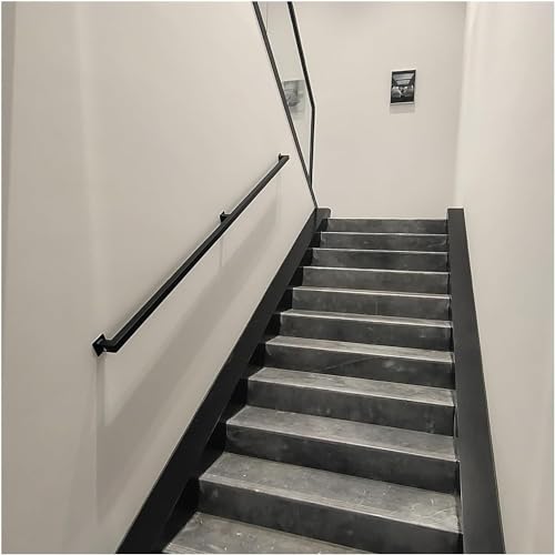 AviiSo Handlauf Wandmontage aus schwarzem Metall, 1m - 7m Haltegriff-Set für die Toilette im Loft-Korridor, Rutschfestes industrielles Geländer aus Schmiedeeisen (Color : Black, Size : 510cm(16.5ft)