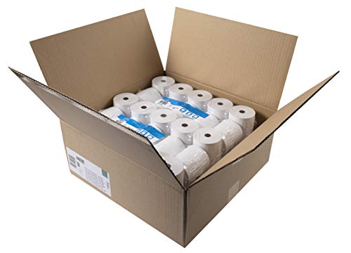 Exacompta 44829E Karton mit 50 Thermorollen für Kassen, 80mm x 75mm, 44 g/m², BPA frei, 1 Karton, weiß