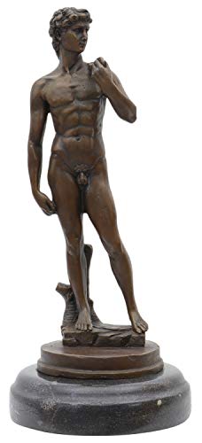 aubaho Bronzeskulptur David nach Michelangelo Figur Mythologie Antik-Stil Replik Kopie