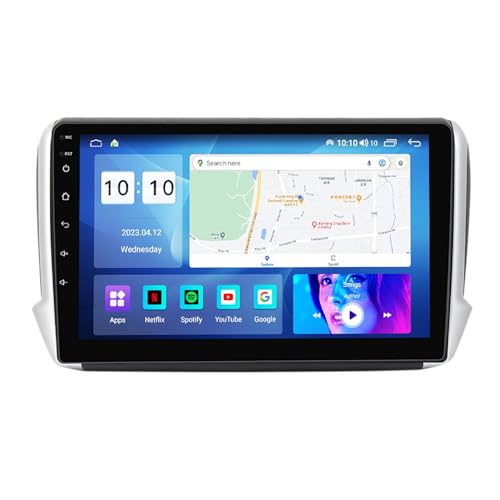 Android 12 Autoradio 10 Zoll Touchscreen Multimedia Für Peugeot 2008 2013-2020 Mit Carplay Android Auto Bluetooth USB SWC DSP FM AM RDS WiFi Rückfahrkamera + Lenkradsteuerung (Size : M300S - 8 Core 3