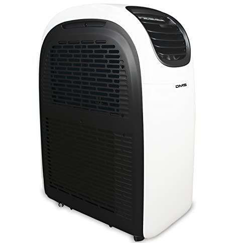 DMS® Klimaanlage Mobiles Klimagerät 4in1 kühlen Luftentfeuchter, lüften, Ventilator und Schlafmodus - 12000 BTU/h (3.500 Watt) - Klima mit Montagematerial, Fernbedienung und 24h Timer, EEK: A Weiß