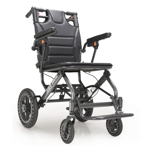Rollstuhl Faltbar Leicht Reiserollstuhl, Stoßdämpfender Faltbarer Rollstühle, Transportrollstühle, Ultraleicht Rollstuhl Für Die Wohnung Und Unterwegs