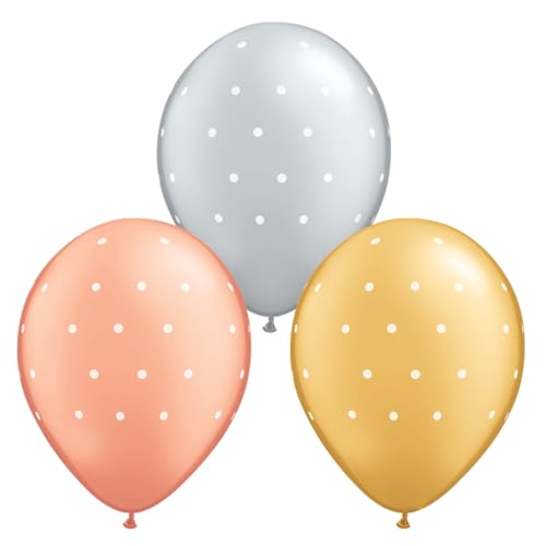 Qualatex 26375 Latex-Luftballons, gepunktet, rund, 27,9 cm / 27,9 cm, 25 Stück