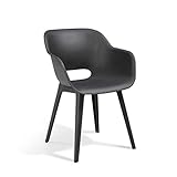 BEST Outdoor Sessel Split I Hochwertiger Sessel im Retro-Look I Hoher Sitzkomfort, Stabil I UV- & Witterungsbeständig I 57 x 56 x 80cm I Graphit
