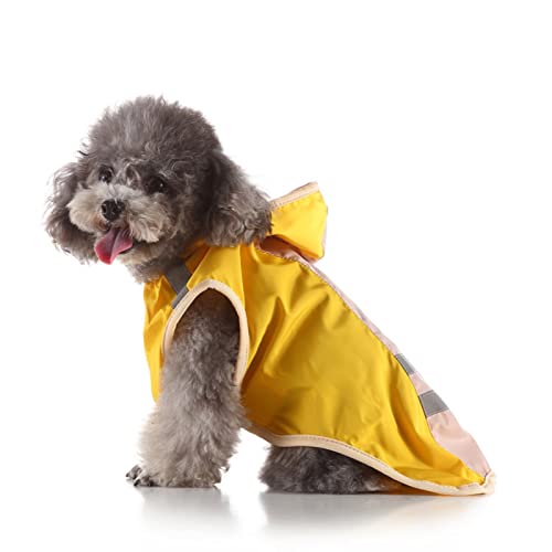SUSOSU Hunde-Regenmantel Kleiner Großer Hund Großer Hund Haustier-Druck Regenmantel Reflektierende Hundekleidung Regenmantel Poncho,Yellow 2,XXL